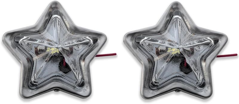 星型汎用レトロガラスLEDマーカーホワイト白色電装電飾装飾直径約144mm奥行約45mmスターマーカー12V/24V兼用2個セット JP-LP013-WH×2拍卖