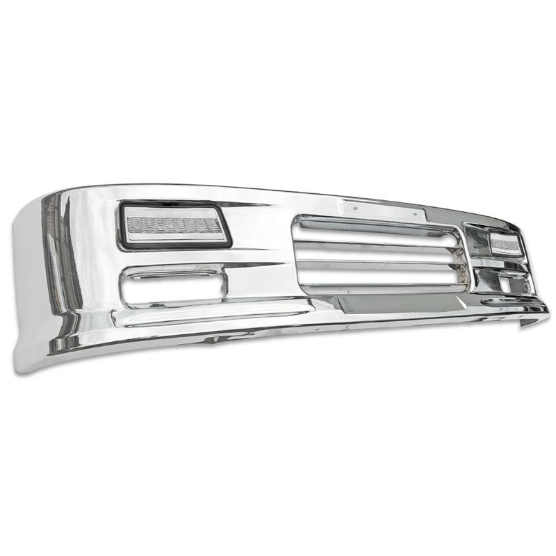 汎用2tワイドメッキバンパーエアダム一体スポイラー鉄製新品W1940mmH340mm日野いすゞふそうTOYOTA12-24Vホワイト白LED WP-T260+FLED拍卖