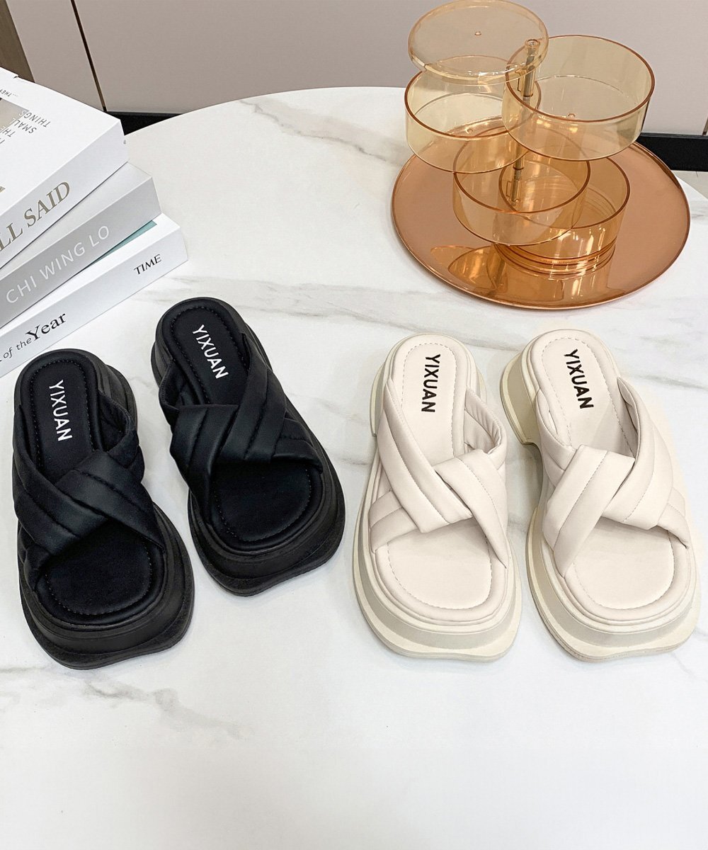 厚底サンダル ミュールサンダル 23.0cm ブラック拍卖