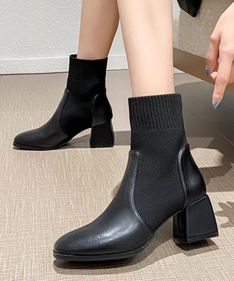 ショートブーツ レディース ブーティー 24.0cm(38) ブラック拍卖