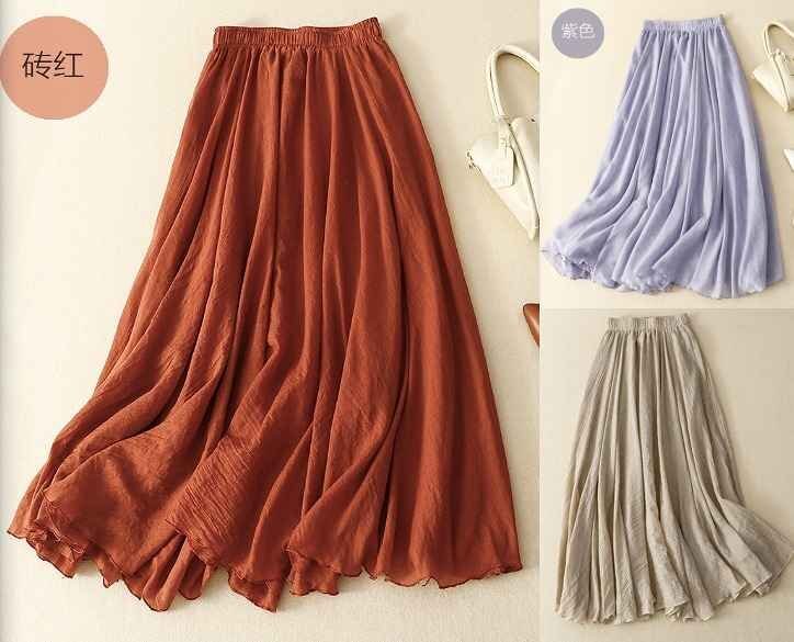 全6色 スカート フリル 切り替え 体型カバー 着痩せ 【大きいサイズあり】 2XL オフホワイト拍卖