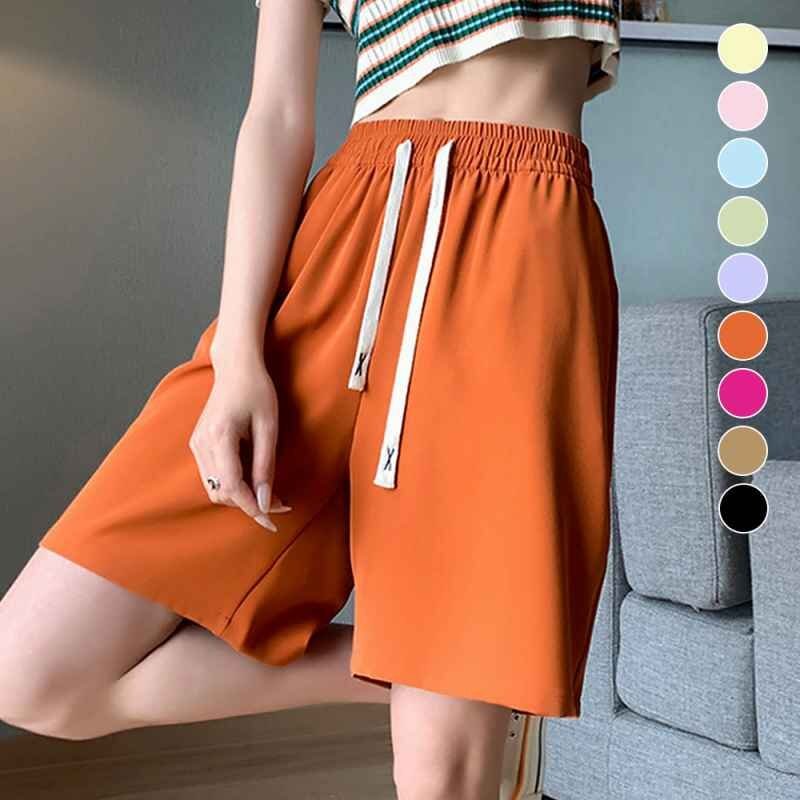 ワイドパンツ カラー短パン ショーパン 脚長 ボトムス パンツ M ラベンダー拍卖