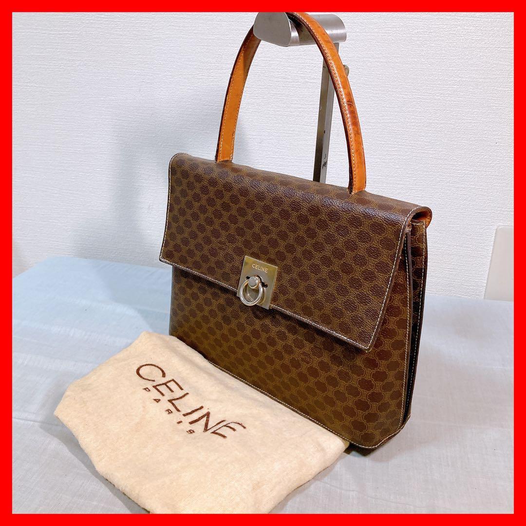 721 セリーヌ マカダム ハンドバッグ ゴールド金具 ガンチーニ拍卖