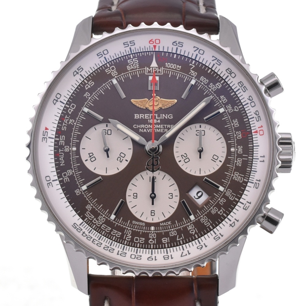 ブライトリング BREITLING AB0121 ナビタイマー01 パンアメリカン リミテッド クロノグラフ デイト 自動巻き メンズ 美品 箱付き H#142200拍卖