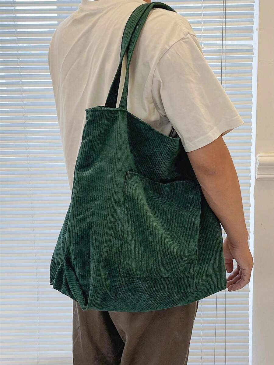 バッグ メンズ トートバッグ 無地メンズショルダートートバッグ、ストライプ柄の多用途ショッピングバッグ、大容量キャンバストートバッ拍卖