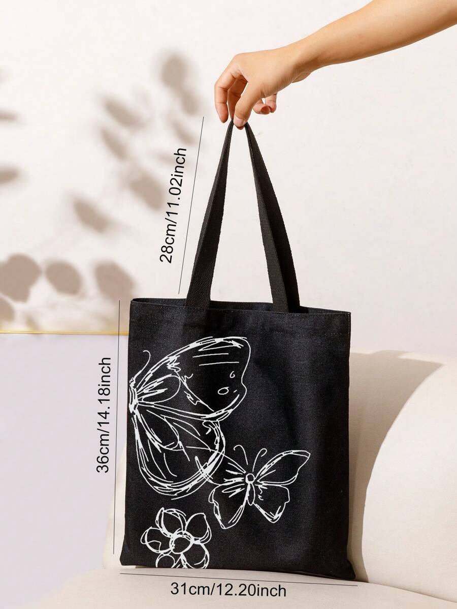 バッグ レディース トートバッグ 蝶プリントトートバッグ 両面プリント トレンディー蝶バッグ拍卖