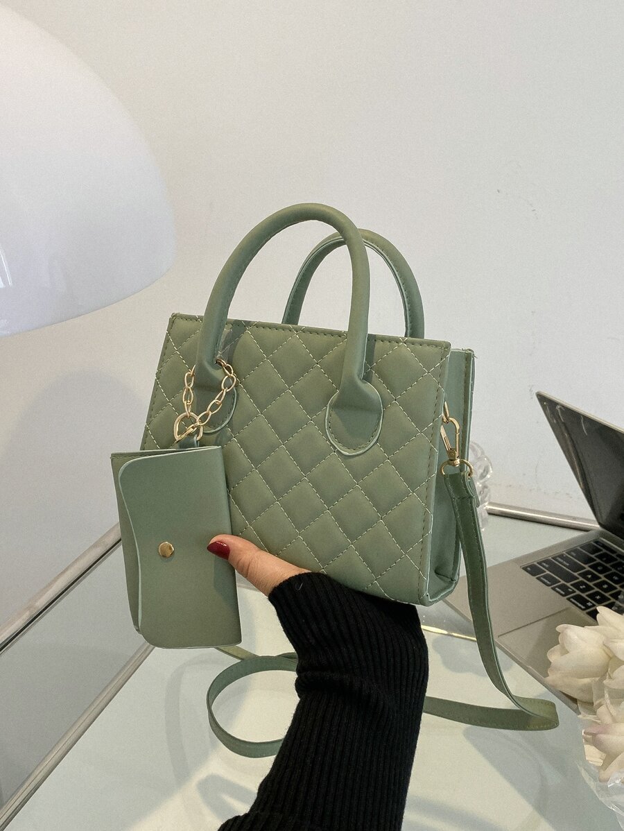 バッグ レディース ハンドバッグ カジュアルビジネス ダイヤ柄 ハンドバッグ ショルダーバッグ 付き コインケース 付き 軽量 ホ拍卖