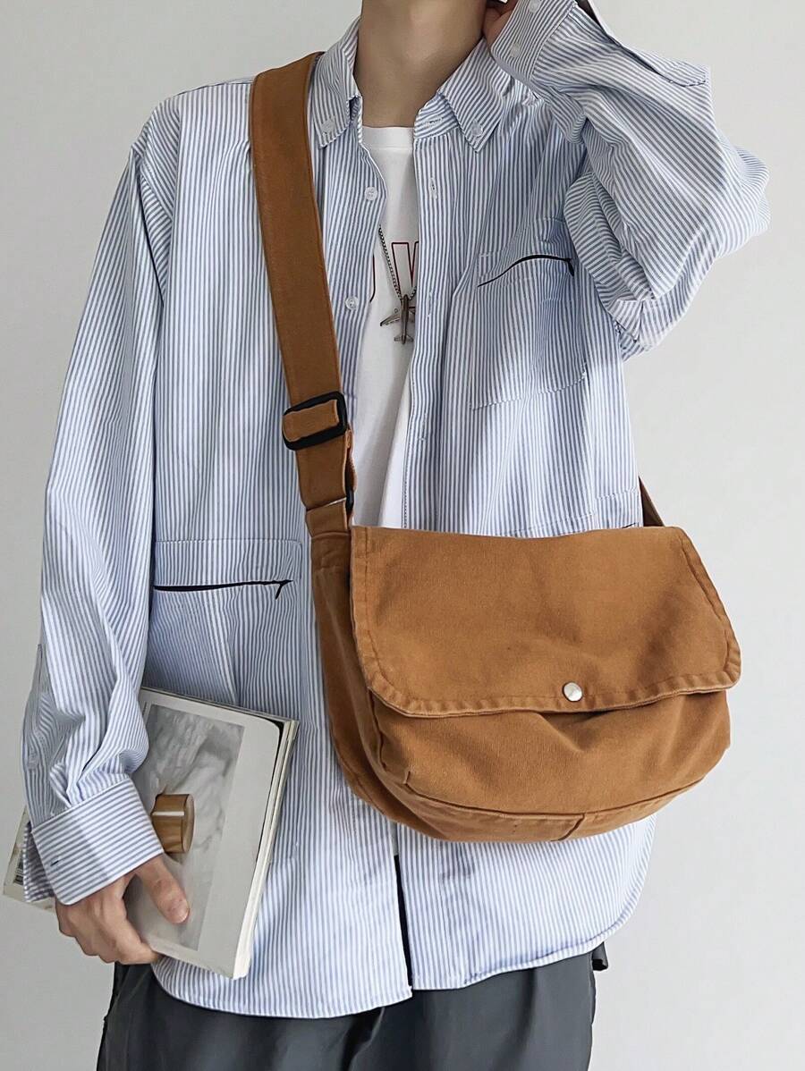 バッグ メンズ ショルダーパック 1個 ファッショナブルなキャンバス クロスボディバッグ、メッセンジャーバッグ、ショルダーバッグ、拍卖