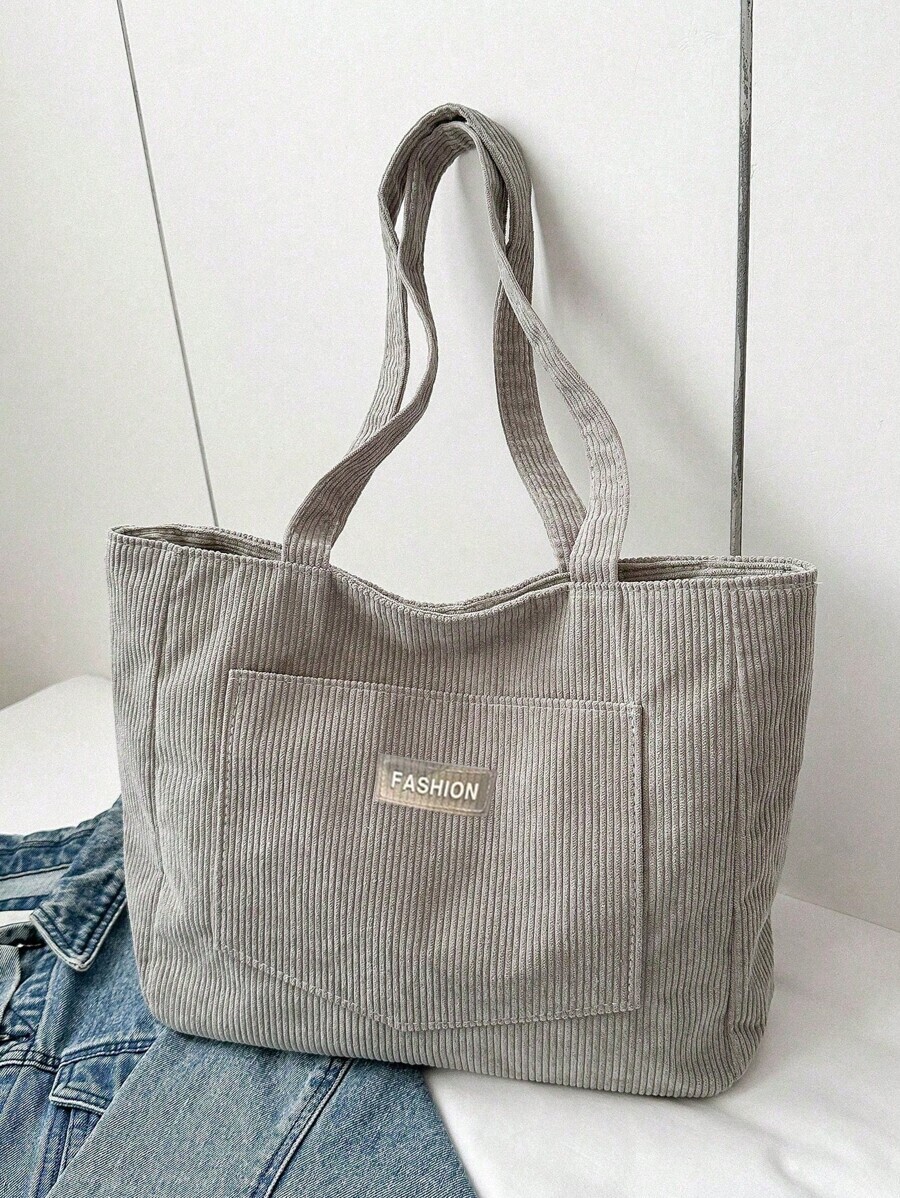バッグ レディース トートバッグ 大容量 無地 シンプル コーデュロイ トートバッグ、秋冬新作 大容量 ショルダートートバッグ、文拍卖