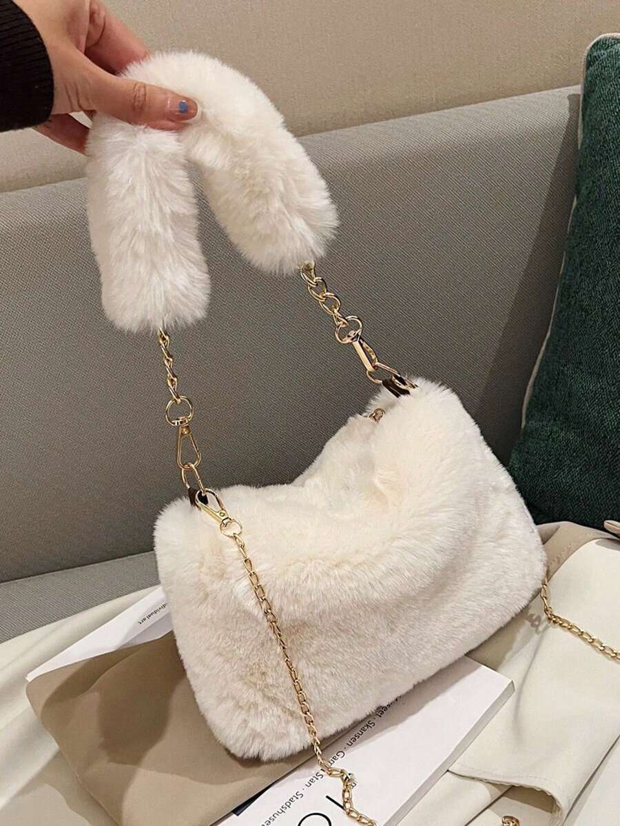 バッグ レディース ショルダーバッグ 新デザイン レディース フィールドクロスボディバッグ ファッションチェーン ファーバッグ、秋拍卖