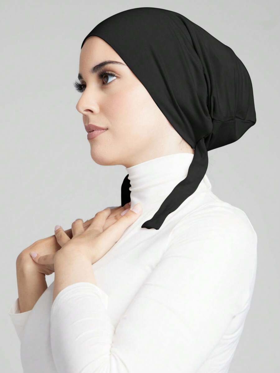 アクセサリー レディース スカーフ 1個 プレーン シンプルスタイル ソフトで快適なターバンヘッドラップ、紐とストリーミングタッセ拍卖