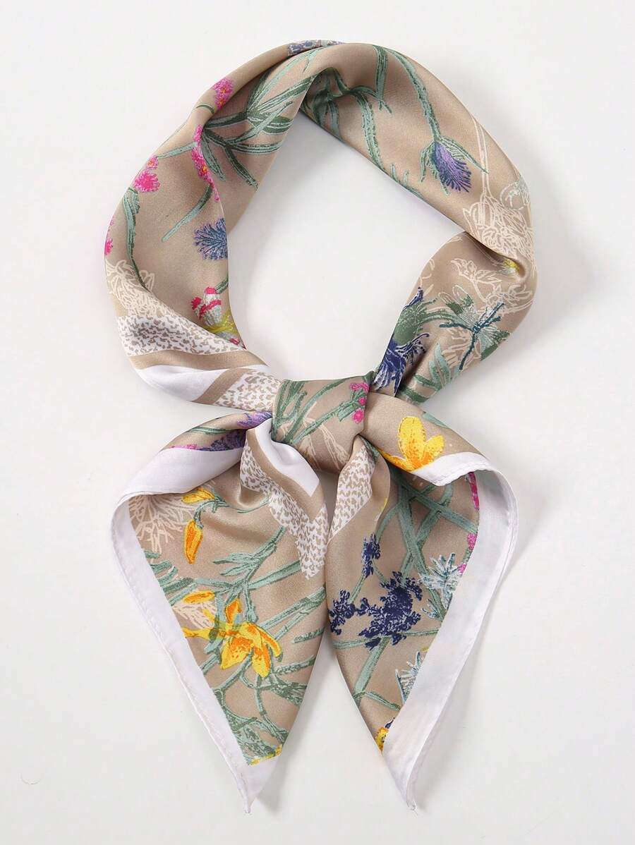アクセサリー レディース スカーフ 1個 シンプルな花柄 70cm スクエアバンダナ、新作 多用途 レディース ヘアバンド、ウエス拍卖