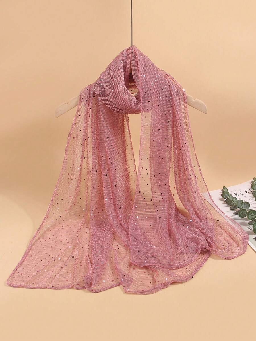 アクセサリー レディース スカーフ 1個 女性用 軽量 無地 スパンコール バンダナ、レディースストール、ヘッドスカーフ、ネックラ拍卖