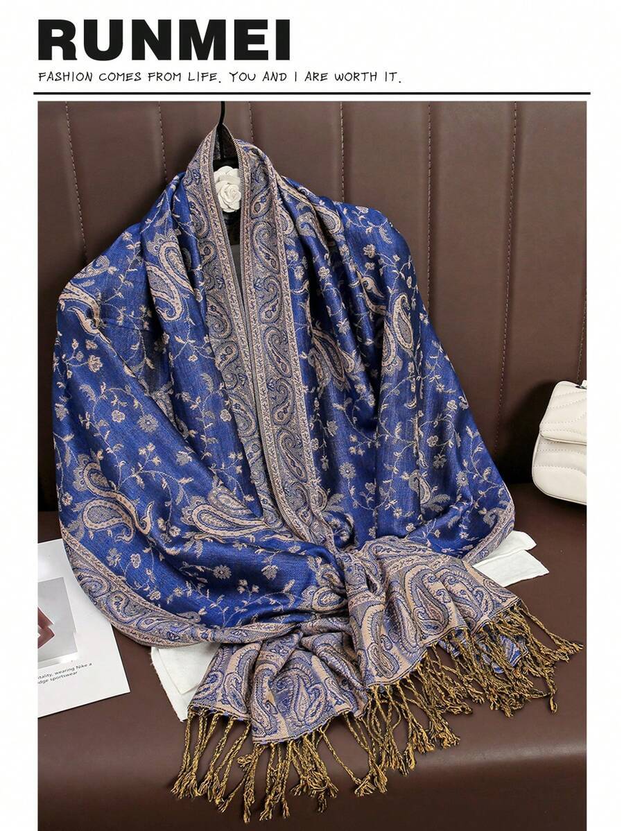 アクセサリー レディース スカーフ 1枚 女性用 ファッショナブル 暖かいペイズリー柄プリントスカーフ、クラシックペイズリーヒジャ拍卖