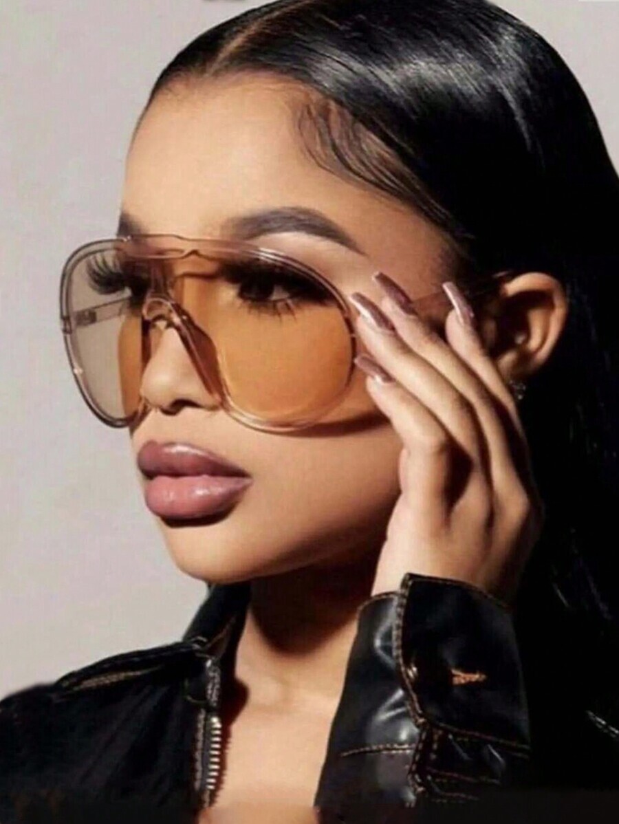 アクセサリー レディース アイアクセサリー 1個 大型一体型水銀ミラーレンズ ファッショナブルサングラス、夏のビーチ、アウトドア、拍卖