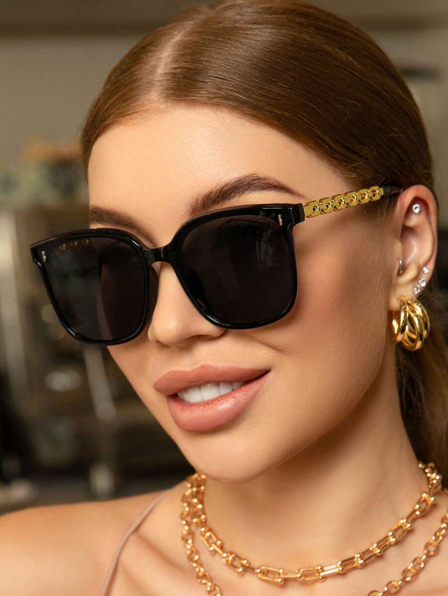 アクセサリー レディース アイアクセサリー クラシックなヴィンテージスクエア型ビッグフレームプラスチックサングラス メンズ レディ拍卖