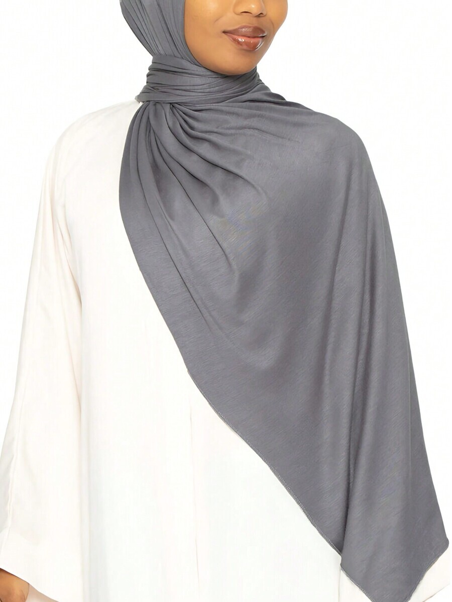 アクセサリー レディース スカーフ 1枚 ソフトな無地ヒジャブスカーフ、ジャージーニット製 長めのヘッドスカーフ レディース用拍卖