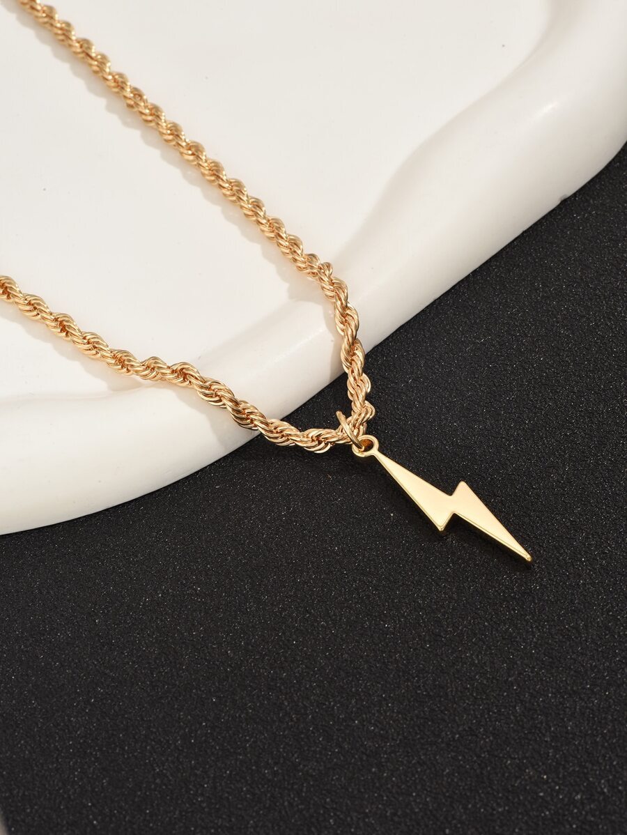 ジュエリー メンズ ネックレス 1個 男性 ライトニング チャームネックレス , ステンレス鋼 ジュエリー拍卖