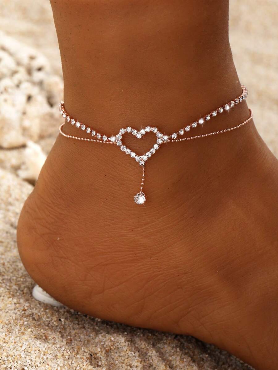 ジュエリー レディース フットアクセサリー 女性用の祭り、パーティー、日常の外出に着用するための、微粒子インラッドされた輝くライン拍卖