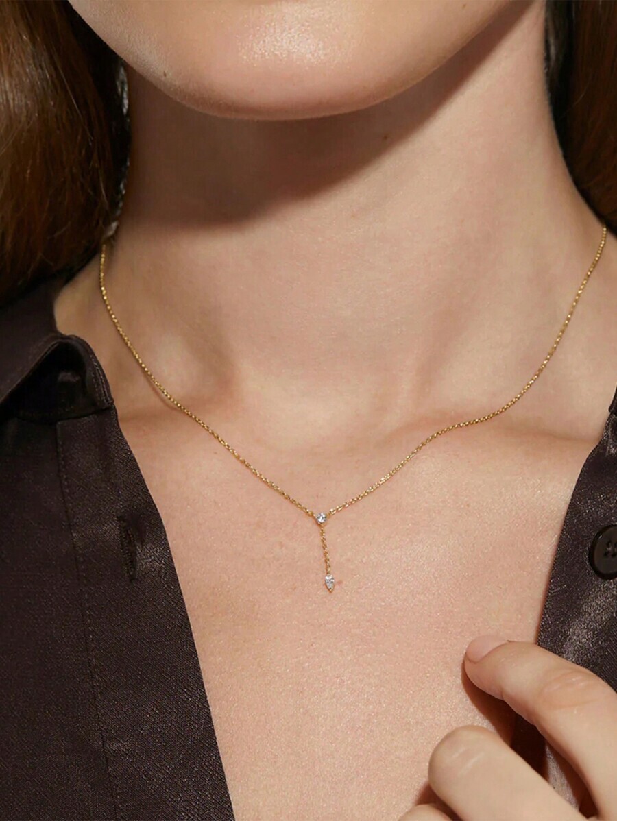 ジュエリー レディース ネックレス チェーン 1個 ファッショナブル キュービックジルコニア チャーム シルバー 女性用 日常の装拍卖