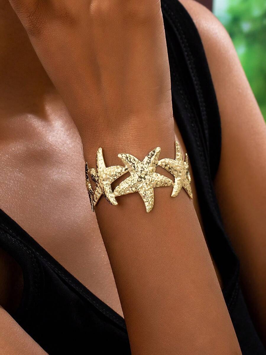 ジュエリー レディース ブレスレット バングル 1個 シンプルでファッショナブルなヒトデブレスレット、多目的な海洋スタイル拍卖