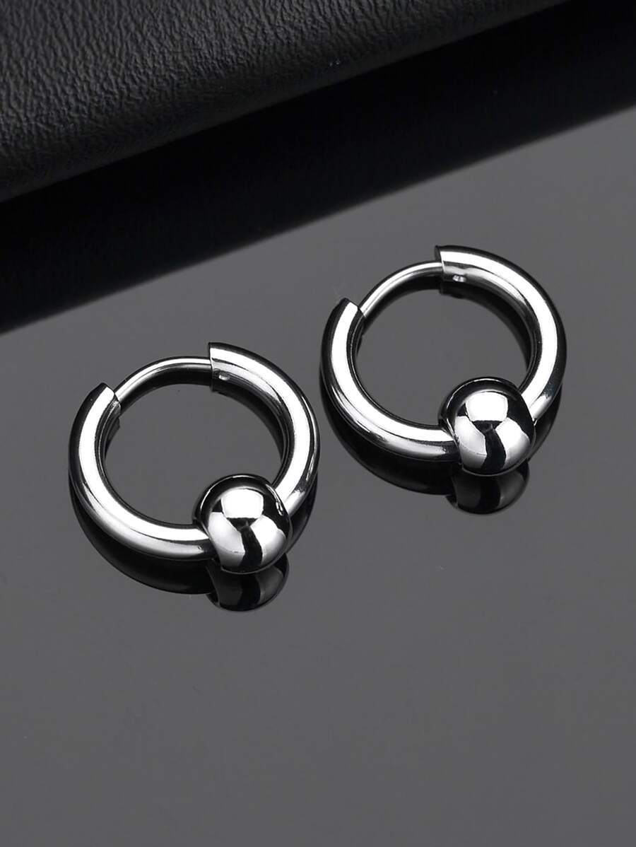 ジュエリー メンズ イヤーアクセサリー ファッショナブルで人気のあるメンズ ミニマリスト フープ イヤリング ステンレススチール拍卖