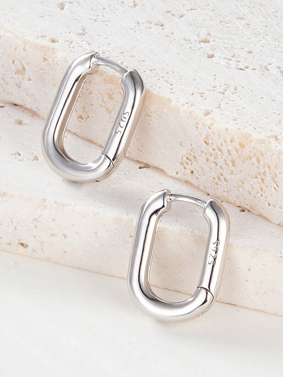 ジュエリー レディース イヤーアクセサリー 925スターリングシルバー製フープピアス、滑らかな無地の小さな円形、軽奢華エレガントな拍卖