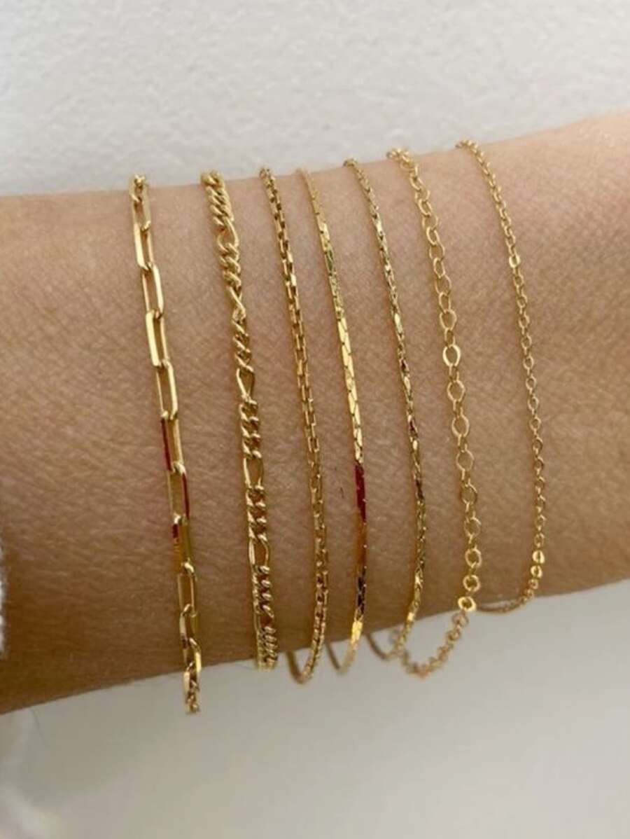 ジュエリー レディース ブレスレット セット ステンレススチールハートビーズマルチレイヤーブレスレットセット5個入り、日常、仕事、拍卖