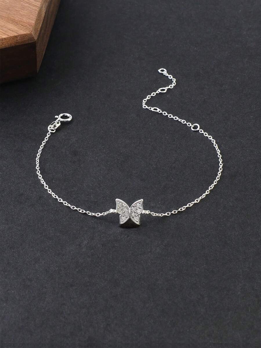 ジュエリー レディース ブレスレット チェーン 1個 S925 純銀製 可愛らしい上品な蝶のブレスレット、繊細で多用途、女性の日常拍卖