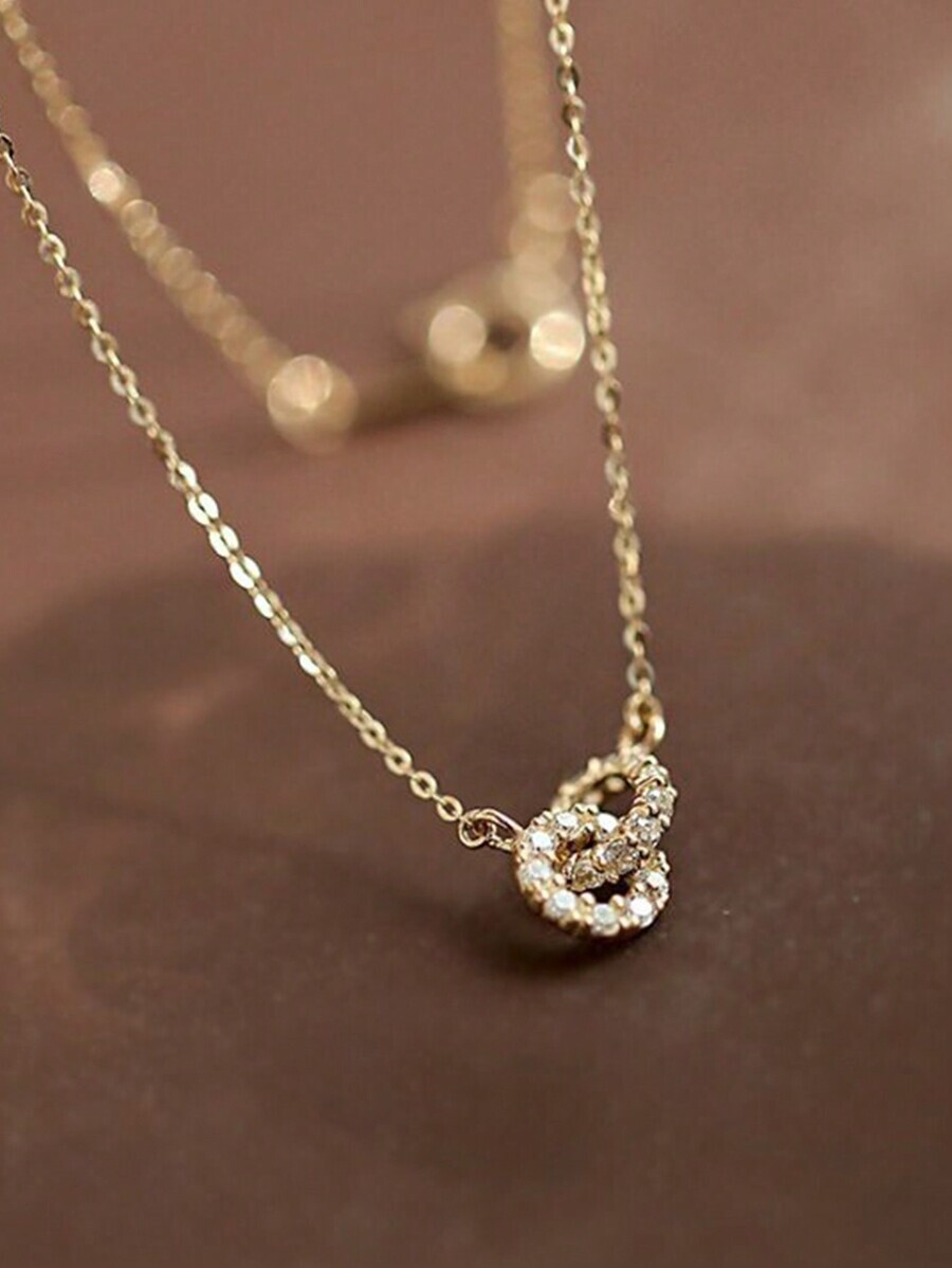 ジュエリー レディース ネックレス ペンダント ダブルサークル チェーンネックレス 付き S925 スターリングシルバー レディー拍卖