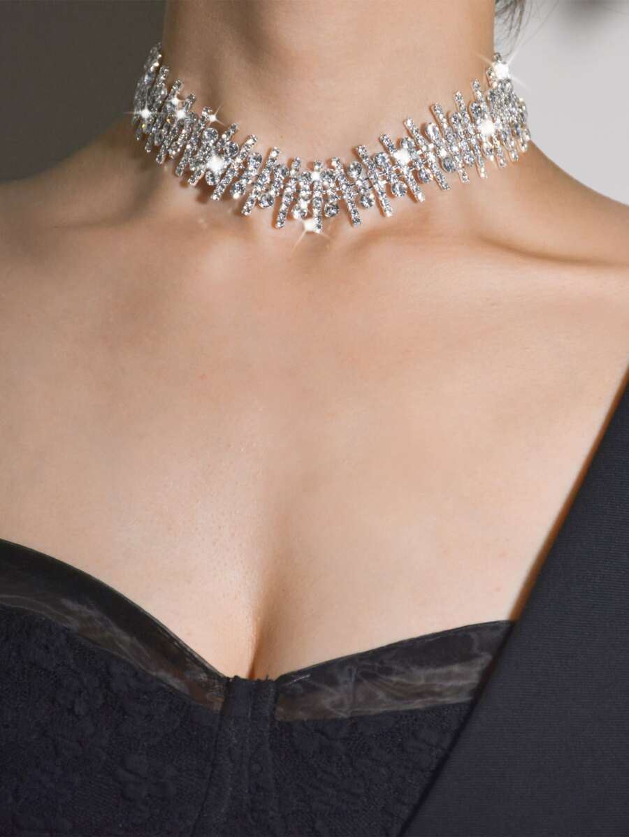 ジュエリー レディース ネックレス チョーカー 1個 ファッショナブル & スパークリング ブライダル フル キュービックジルコニ拍卖