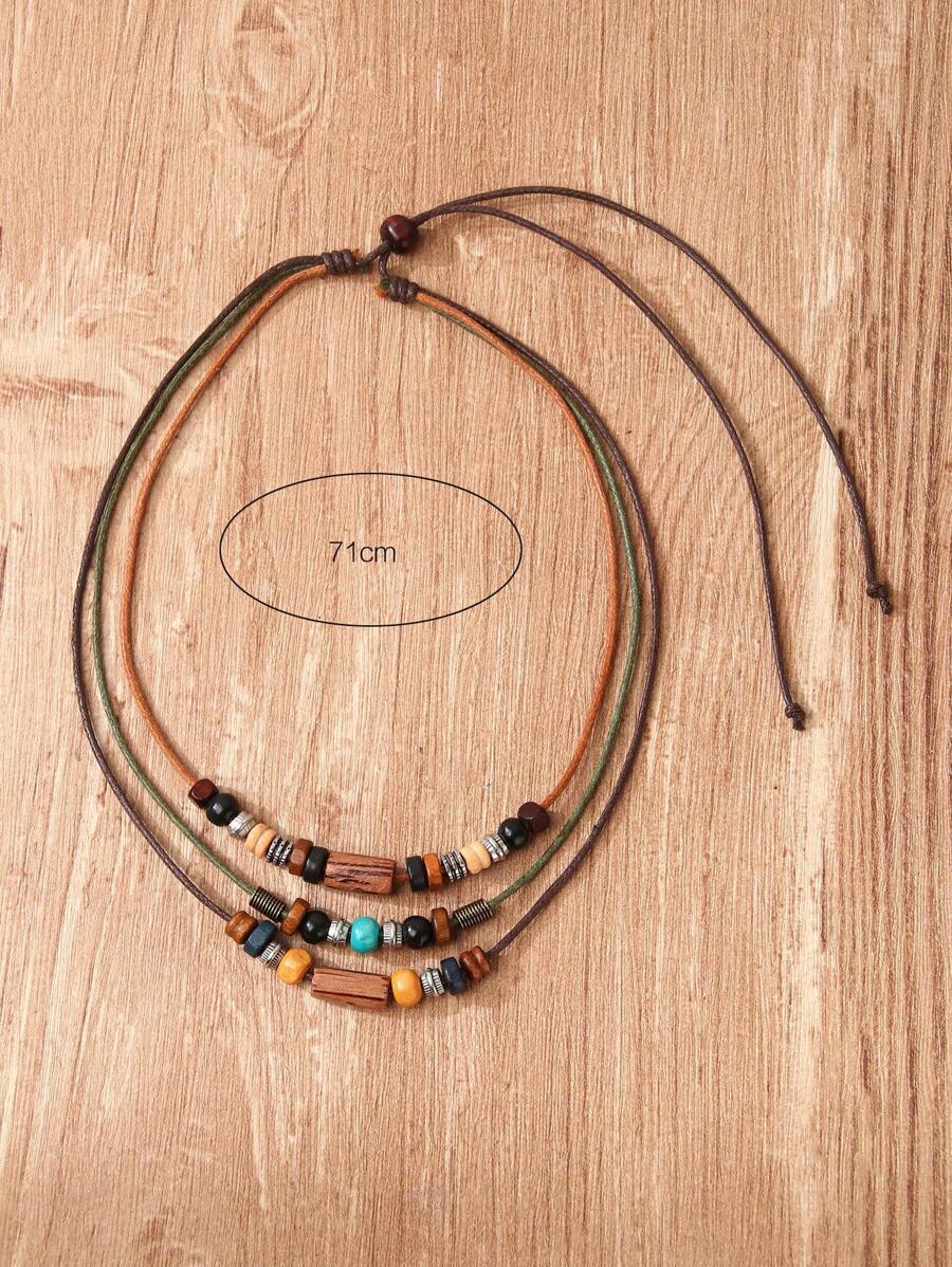 ジュエリー レディース ネックレス レイヤード 1pc ヴィンテージラウンドビーズ多層ネックレス、女性の日常着に最適拍卖