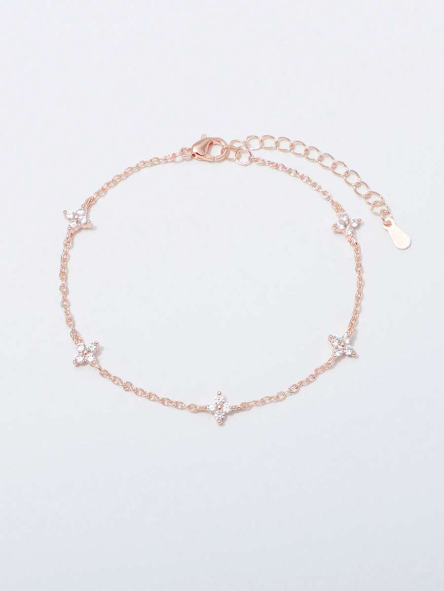 ジュエリー レディース ブレスレット チェーン 1個 ファッショナブルなステンレスダイヤモンド入り女性用ブレスレット、デイリーウェ拍卖