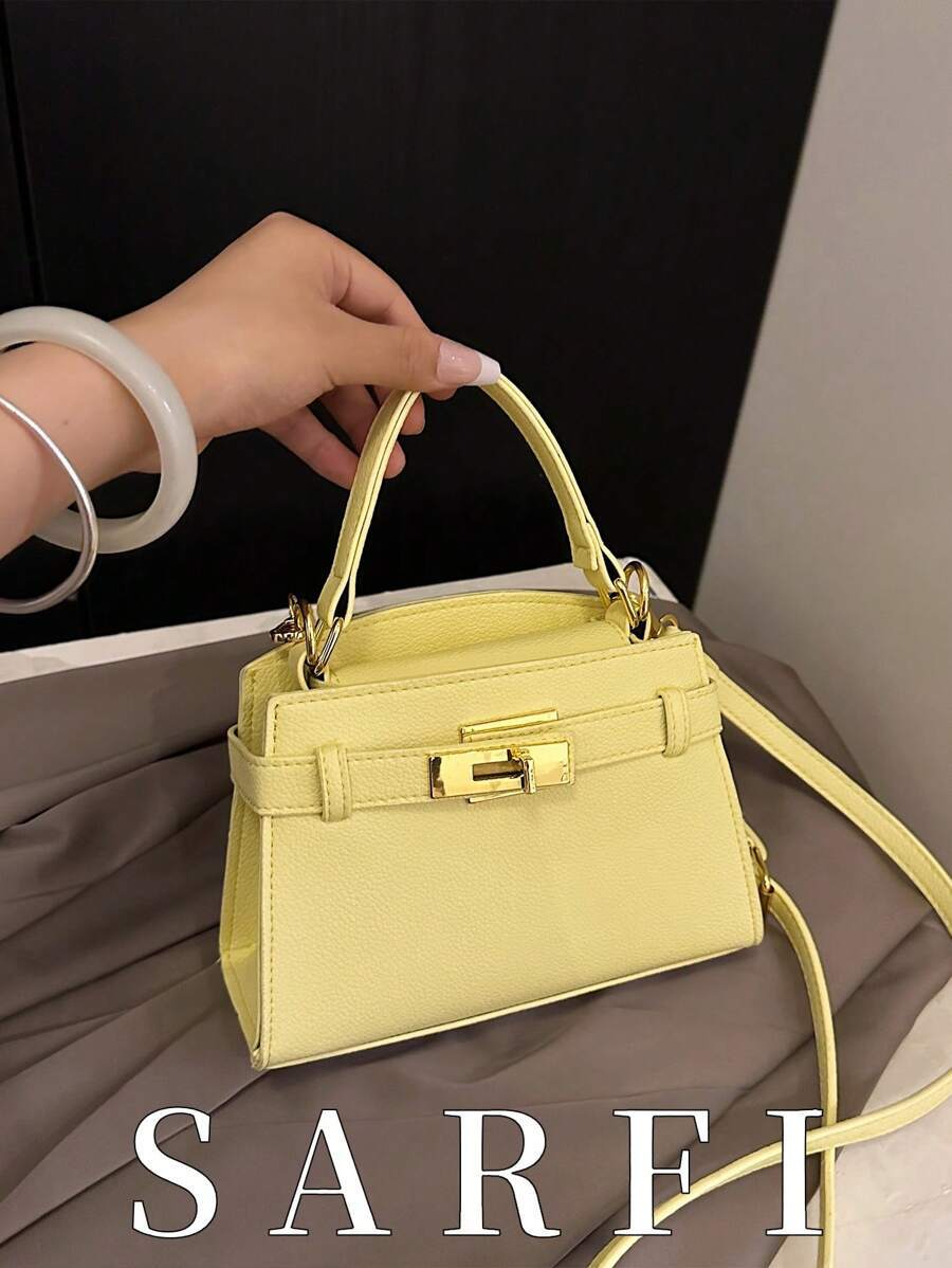 バッグ レディース ハンドバッグ ファッショナブルな夏新作 鶏黄色 レディースハンドバッグ、高級シンプルスタイル 装飾的なストラッ拍卖