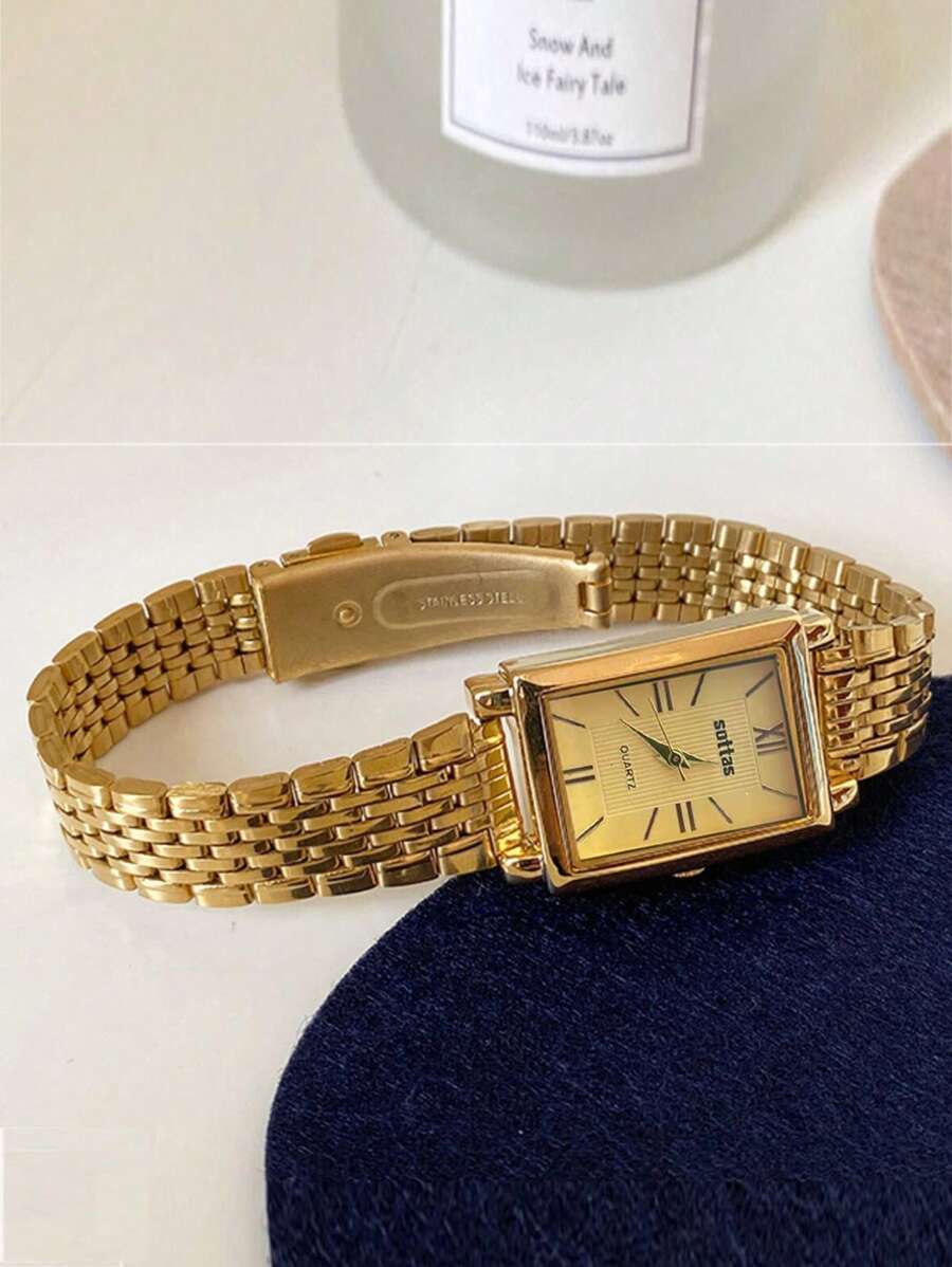 腕時計 レディース クォーツ 新しいスタイル レディース 四角 腕時計、学生、韓国風ミニマリストシックファッションカジュアル多用途拍卖