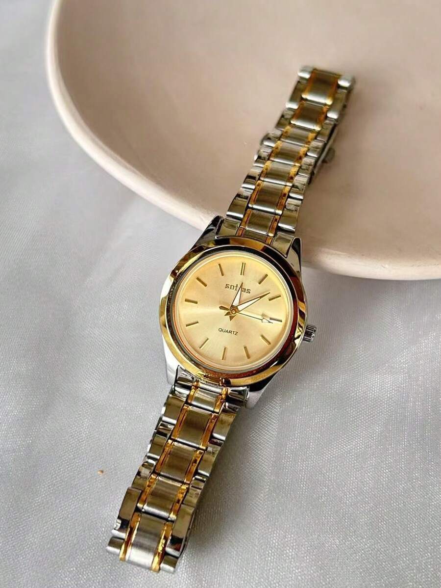 腕時計 レディース クォーツ 新作 スタイリッシュゴールド レディース腕時計、ミニマリスト&エレガントな韓国ファッション、カジュア拍卖