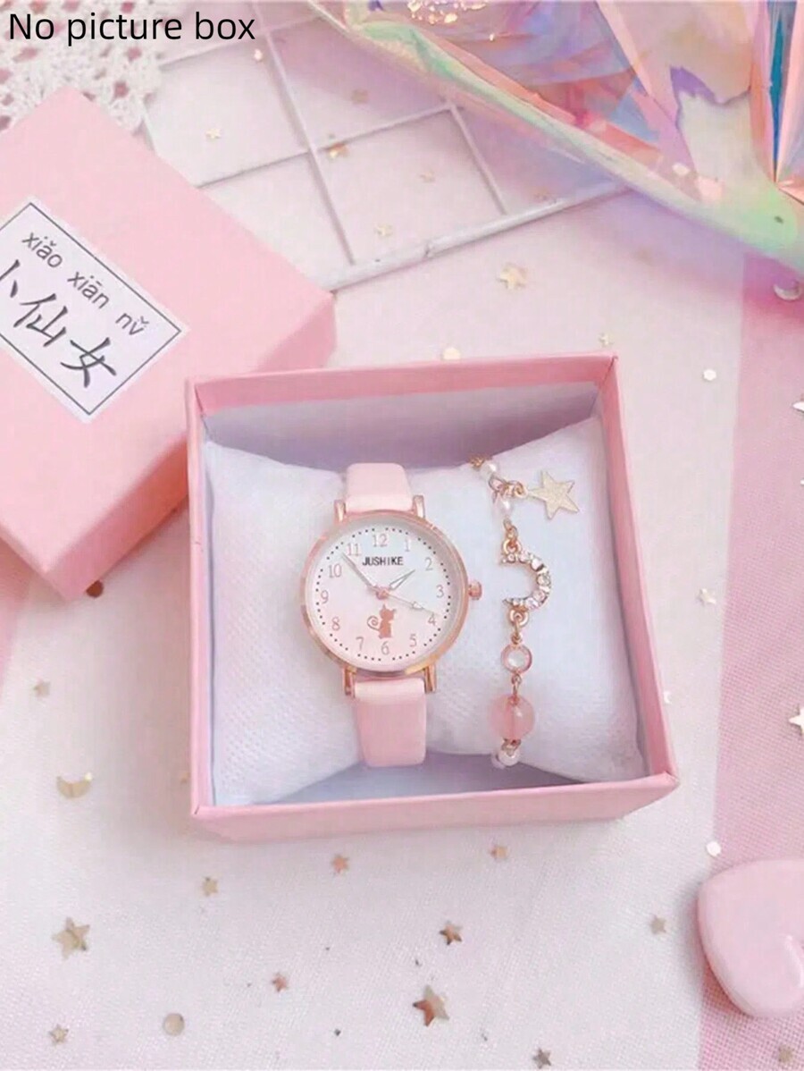 腕時計 レディース セット 2個セット ミニマリスト アライグマデザイン クオーツ アナログ腕時計 レディース、学生、ユニークなパ拍卖