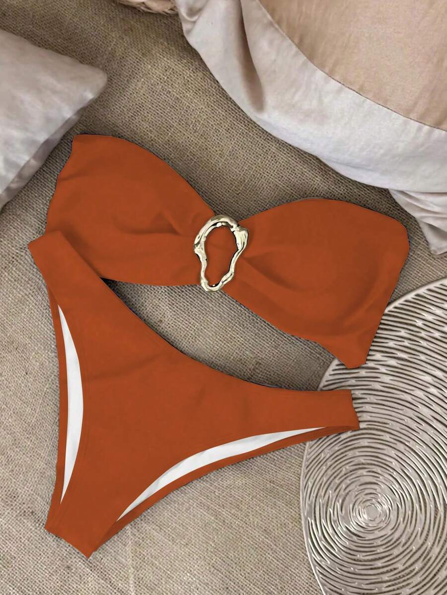 レディース 水着 ビキニセット オフィシャルソリッドカラー セクシー バンドゥビキニ水着拍卖