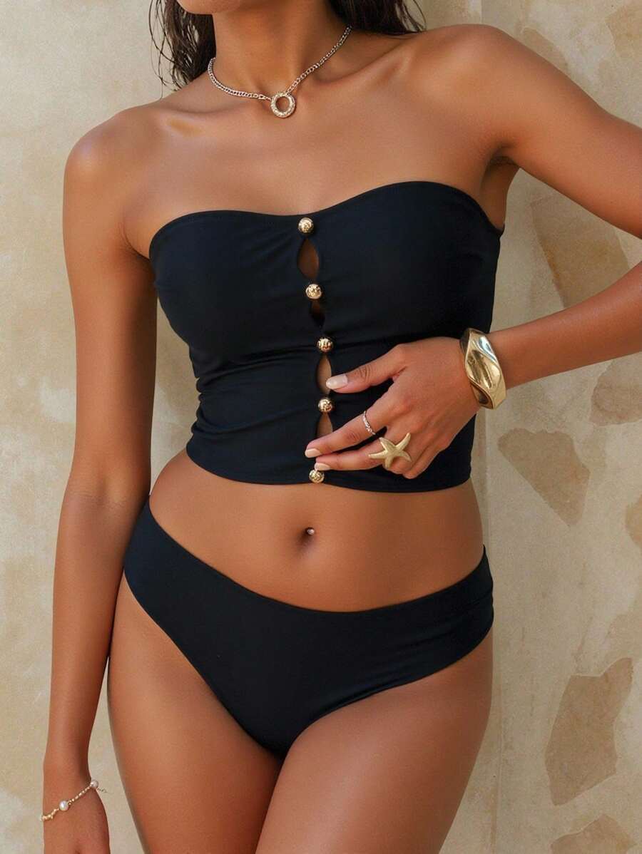 レディース 水着 ビキニセット レディーススパゲッティストラップビキニトップ、夏に最適なファッショナブルデザイン拍卖