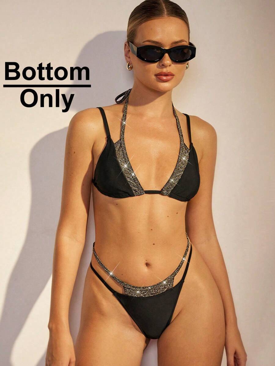 レディース 水着 ボトムス ビーチスタイルパッチワークビキニボトム 女性用拍卖