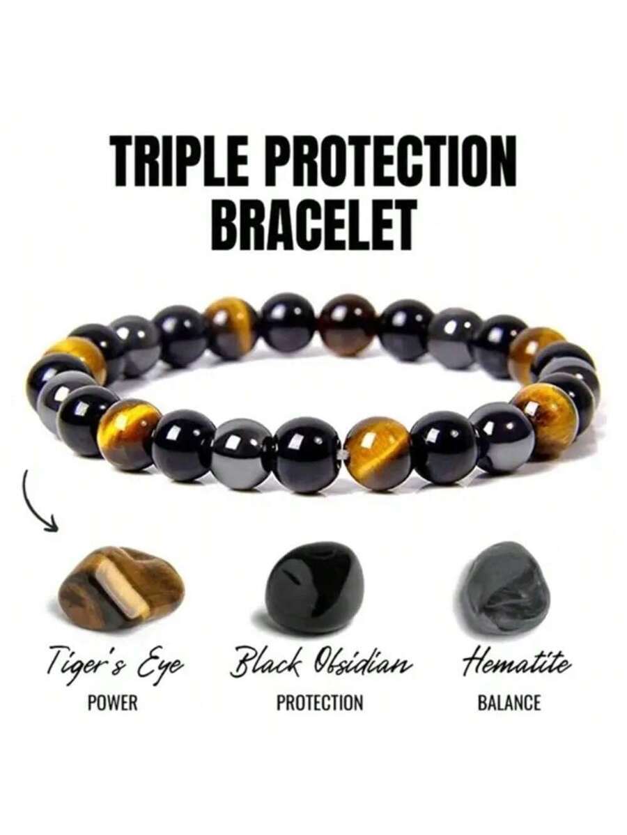 ジュエリー レディース ブレスレット ビーズ 1個 ビーズブレスレット メンズ レディース パワー トリプルプロテクション ブルー拍卖