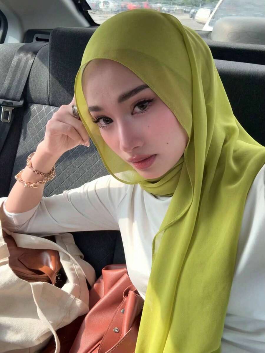 アクセサリー レディース スカーフ 1個 女性用無地シフォンビーチスカーフ、ムスリムヘッドスカーフ、アラビア風カジュアル ロングス拍卖