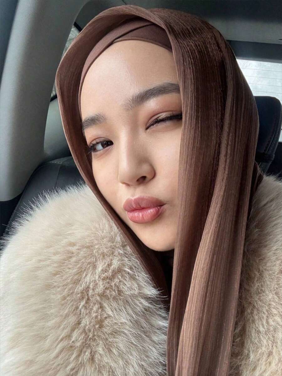 アクセサリー レディース スカーフ 1個 女性用 無地シルクライク エレガントな光沢のあるソフトなヘッドスカーフ、アラビアンカジュ拍卖