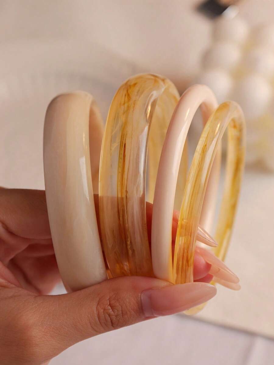 ジュエリー レディース ブレスレット バングル 4個セット エレガントなレトロブレスレット、シンプルなデザイン、カジュアルウェアに拍卖