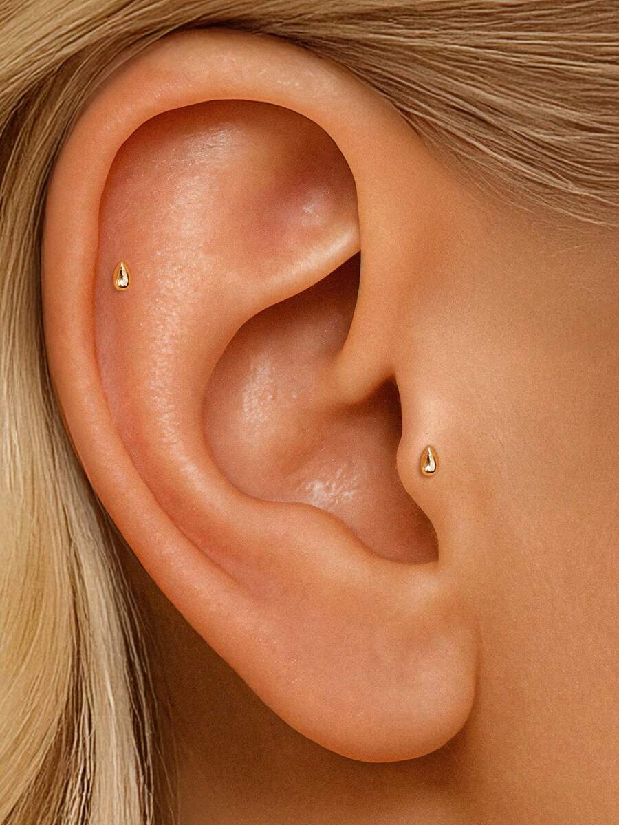 ジュエリー レディース イヤーアクセサリー 1個 925スターリングシルバー ウォータードロップ フラットバック カーティレッジ拍卖