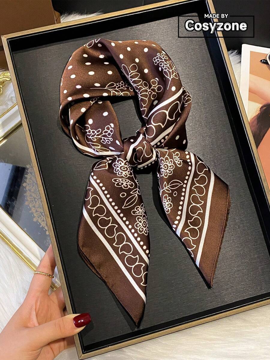 アクセサリー レディース スカーフ 1枚 ボヘミアン風ペイズリー柄 70cm正方形スカーフ、カジュアルでファッショナブルなストリー拍卖