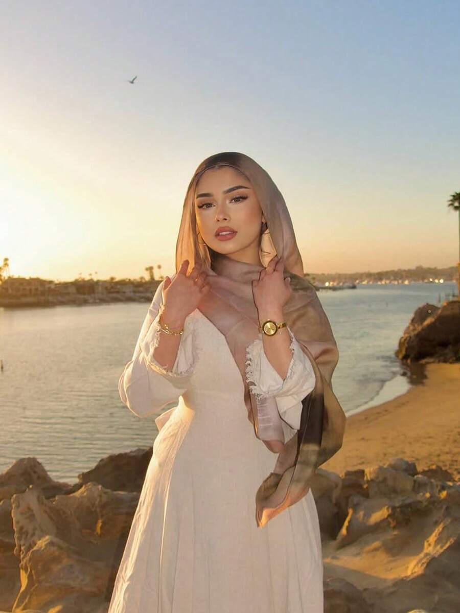 アクセサリー レディース スカーフ 1個 ボヘミアン調 女性用 マルチカラープリントベール ヒジャブ、ファッション カジュアル ス拍卖