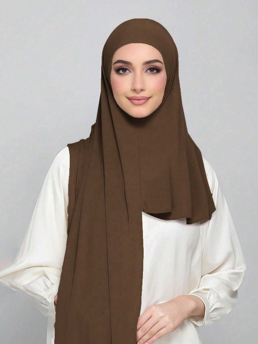 アクセサリー レディース スカーフ 1個 柔らかく通気性があり、毛玉ができにくい素材のインスタントジャージーヒジャブ。結び付けるタ拍卖