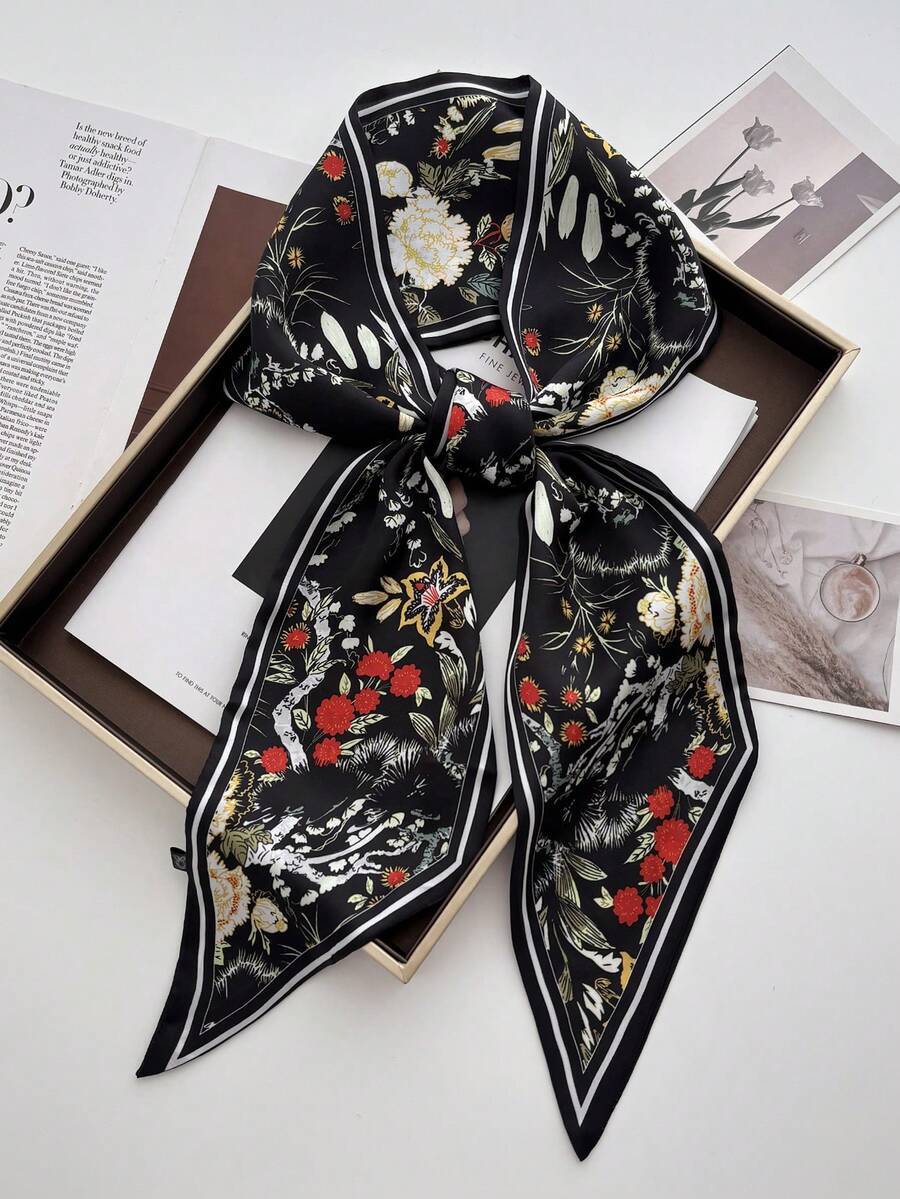 アクセサリー レディース スカーフ 1枚 両面馬チェーン柄 サテンスカーフ レディース ドレス ショーツ ベルト バッグ 帽子 リ拍卖