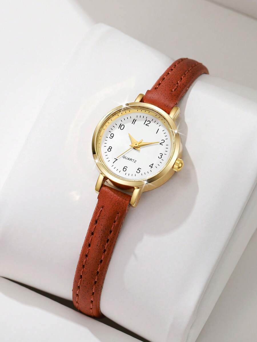 腕時計 レディース クォーツ 1個 女性用エレガントミニマリストスモールダイヤル クォーツ腕時計、ファッショナブルでシック (時計拍卖